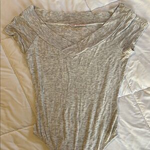 Blue Blush Gray Fitted Bodysuit